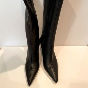 Gucci Leather Kitten Heel Knee High Boots